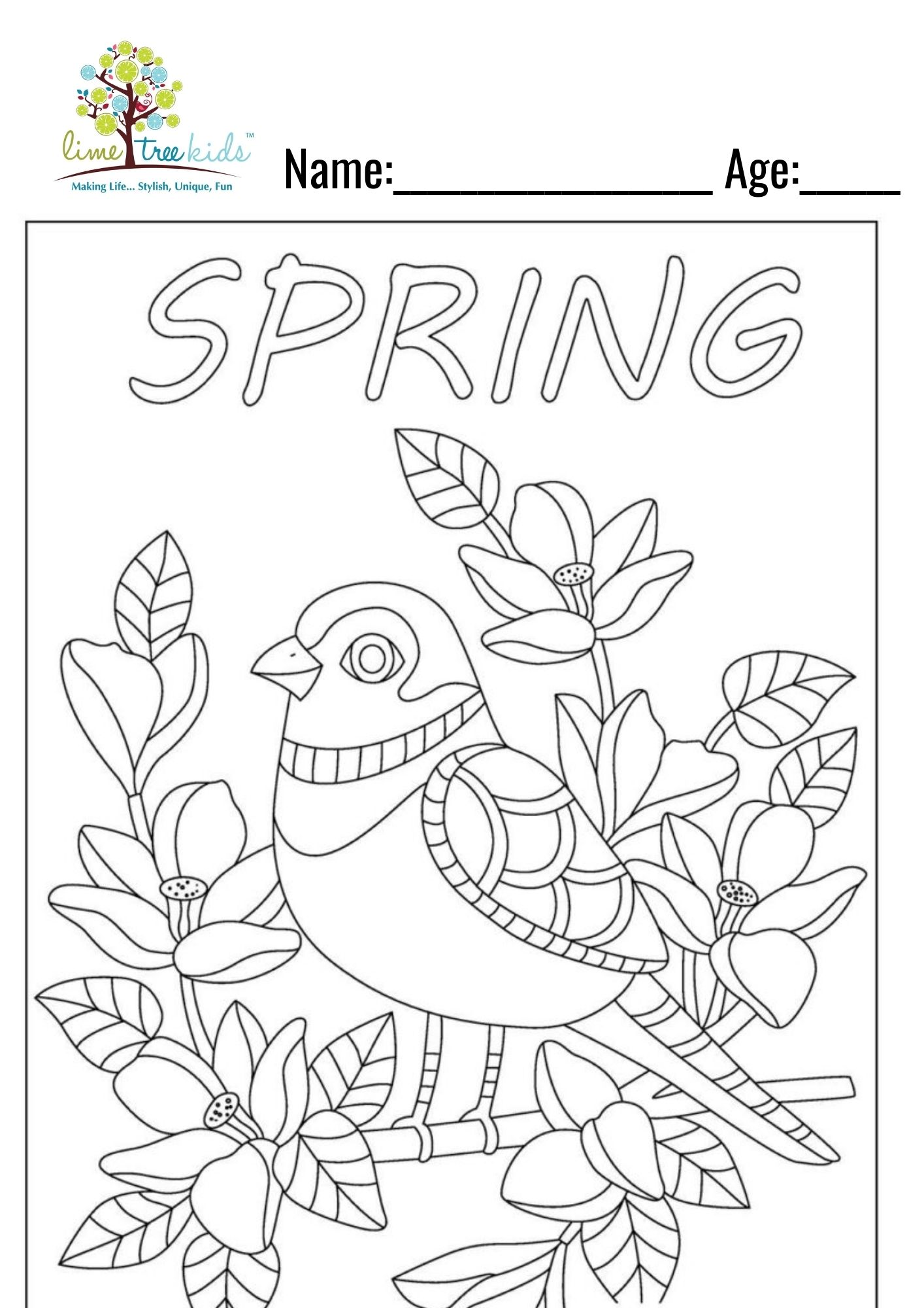 Lime Tree Kids Spring School Holiday Colouring in Competition